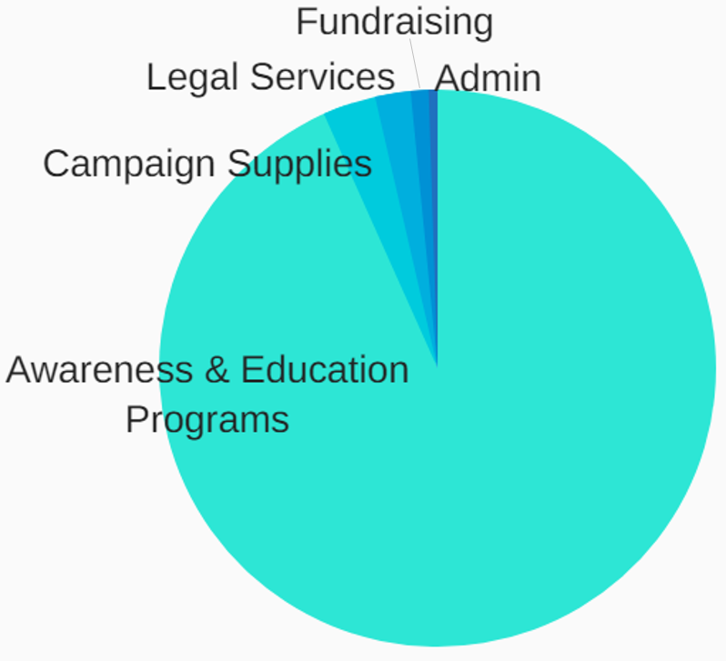 Pie chart of CCHA 2020 expenses